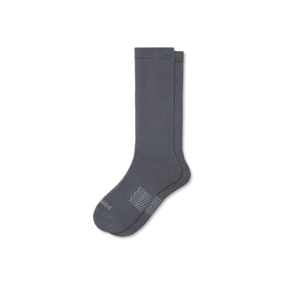 Bombas Modern Rib Calf Socks In Smoke