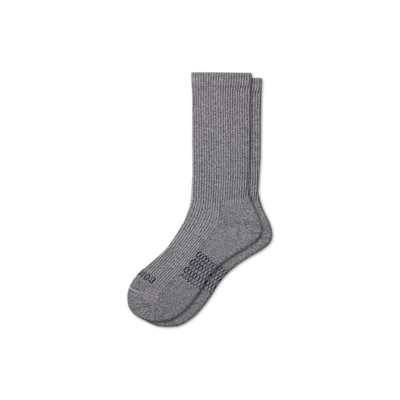 Bombas Modern Rib Calf Socks In Washed Black