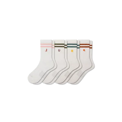 Bombas Modern Rib Half Calf Sock 4-pack In Rose Mix