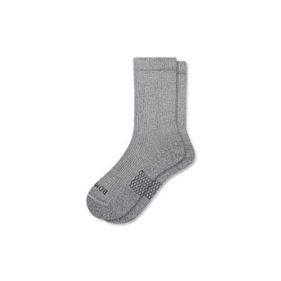 Bombas Modern Rib Half Calf Socks In Gray