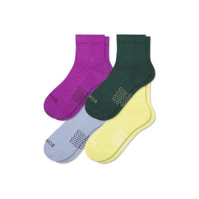 Bombas Modern Rib Quarter Sock 4-pack