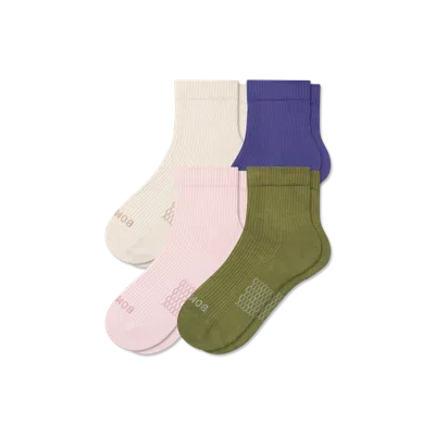 Bombas Modern Rib Quarter Sock 4-pack