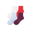 Bombas Modern Rib Quarter Sock 4-pack In Blue Plum Mix