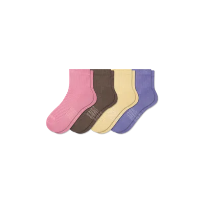 Bombas Modern Rib Quarter Sock 4-pack In Multi