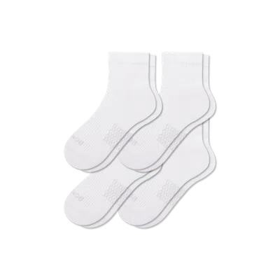 Bombas Modern Rib Quarter Sock 4-pack In White