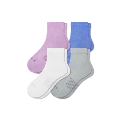 Bombas Modern Rib Quarter Sock 4-pack In Wild Sky Mix