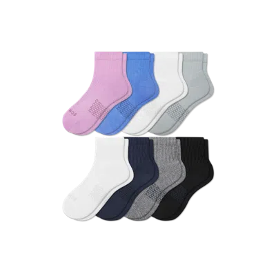 Bombas Modern Rib Quarter Sock 8-pack In Wild Sky Multi Mix