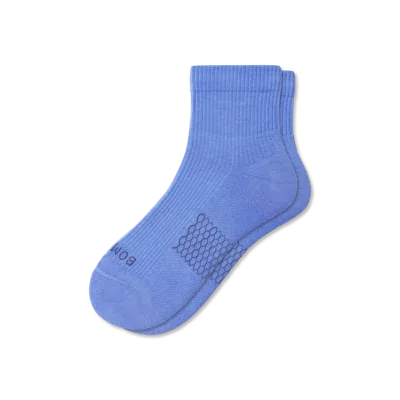 Bombas Modern Rib Quarter Socks In Peri Sky