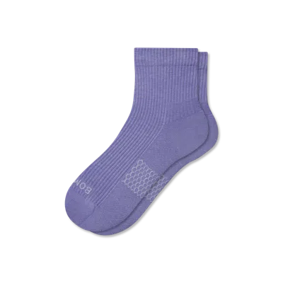 Bombas Modern Rib Quarter Socks In Purple
