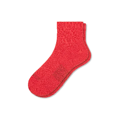 Bombas Modern Rib Quarter Socks In Red Sky