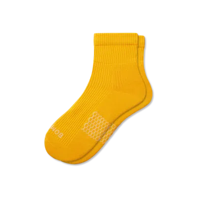Bombas Modern Rib Quarter Socks In Tangerine