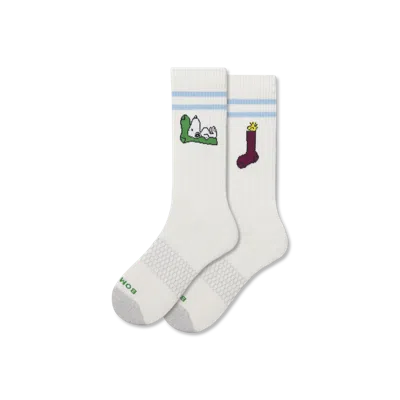Bombas Peanuts X : Adult Calf Socks In White