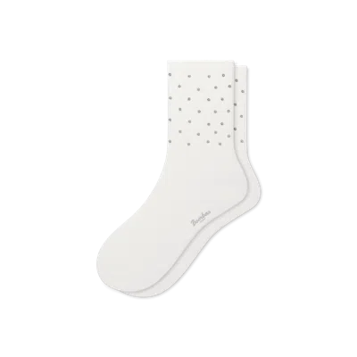 Bombas Pearl Half Calf Socks In Soft White