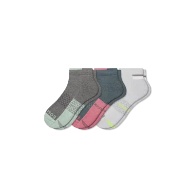 Bombas Performance Compression Ankle Sock 3-pack In Jade Pink Mix