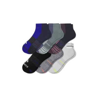 Bombas Performance Compression Ankle Sock 6-pack In Plum Cobalt Mix