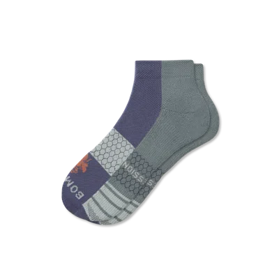 Bombas Performance Compression Ankle Socks In Navy Terracotta