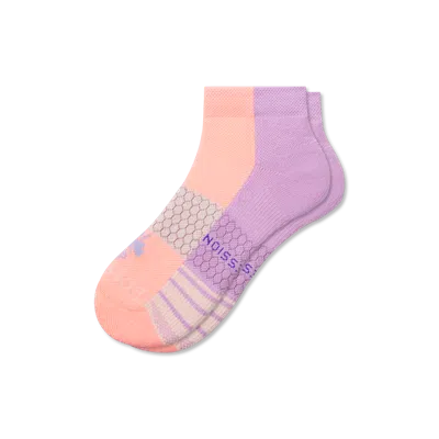 Bombas Performance Compression Ankle Socks In Neon Peach