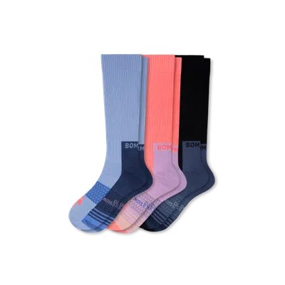 Bombas Performance Compression Sock 3-pack (20-30mmhg) In Peach Blue Mix
