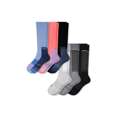 Bombas Performance Compression Sock 6-pack (20-30mmhg) In Peach Blue Mix