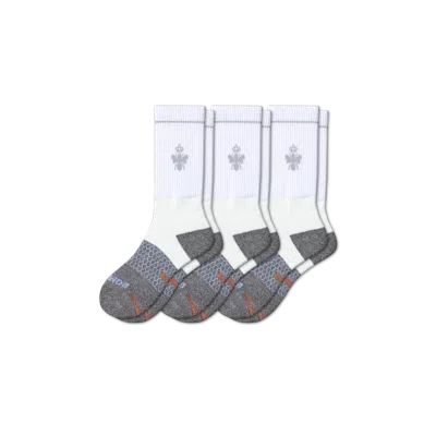 Bombas Performance Targeted Compression Calf Sock 3-pack In White