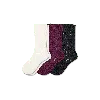 Bombas Pointelle Calf Sock 3-pack In Plum Black Mix