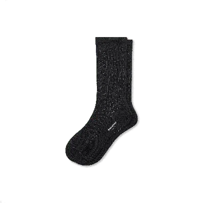 Bombas Pointelle Calf Socks In Black