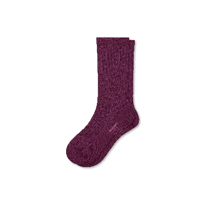 Bombas Pointelle Calf Socks In Plum Night