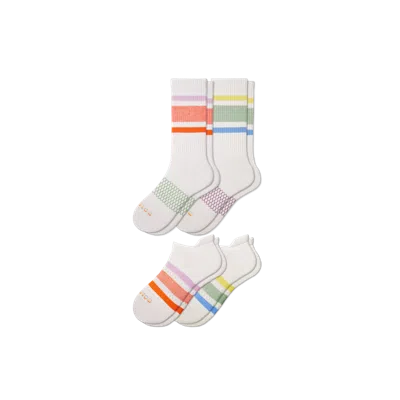 Bombas Pride Ankle & Calf Sock 4-pack In Rainbow Mix