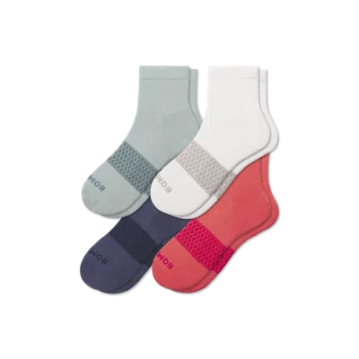 Bombas Quarter Sock 4-pack In Red Mist Mix