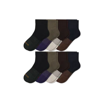 Bombas Quarter Sock 8-pack In Brown