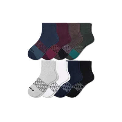 Bombas Quarter Sock 8-pack In Olive Solids Mix