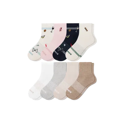 Bombas Quarter Sock 8-pack In Neutral Olive Mix
