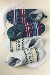 Bombas Retro Fair Isle Gripper Slippers In Green