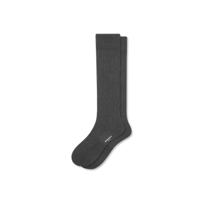 Bombas Rib Knee High Socks In Heather Grey