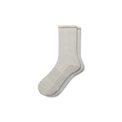 Bombas Roll-top Merino Blend Gripper House Sock In Neutral