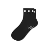 Bombas Rosette True Rib Quarter Socks In Black