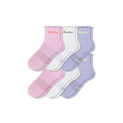 Bombas Ruffle Athletic Quarter Sock 6-pack