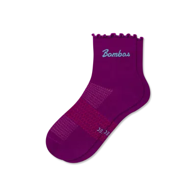 Bombas Ruffle Athletic Quarter Socks In Purple
