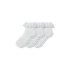 Bombas Ruffle Lace Quarter Sock 3-pack In White