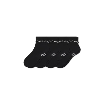 Bombas Ruffle Rib Half Calf Sock 4-pack In Black