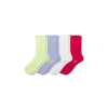 Bombas Ruffle Rib Half Calf Sock 4-pack In Lime Blue Mix