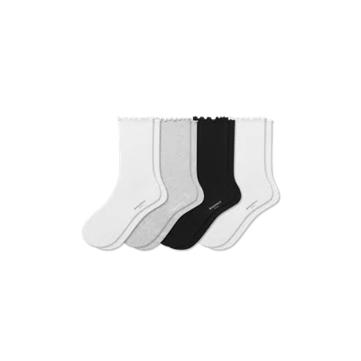Bombas Ruffle Rib Half Calf Sock 4-pack In Mixed