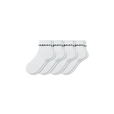 Bombas Ruffle Rib Half Calf Sock 4-pack In White
