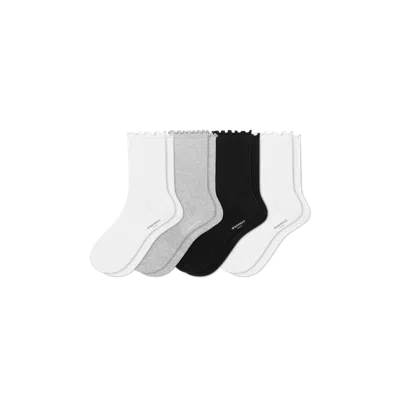 Bombas Ruffle Rib Half Calf Sock 4-pack In Multi