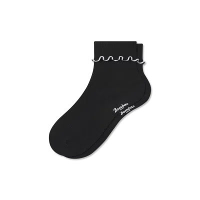 Bombas Ruffle Rib Half Calf Socks In Black