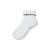 Bombas Ruffle Rib Half Calf Socks In White