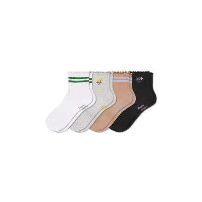 Bombas Ruffle Rib Quarter Sock 4-pack