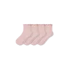 Bombas Ruffle Rib Quarter Sock 4-pack In Pink