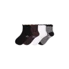 Bombas Ruffle Rib Quarter Sock 4-pack In Cherry Leopard Mix
