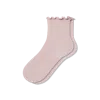 Bombas Ruffle Rib Quarter Socks In Pink